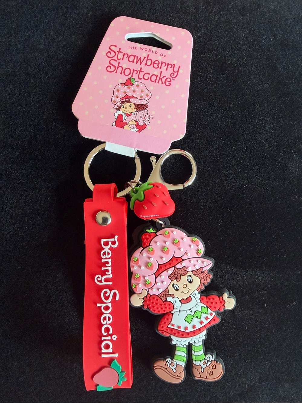 Strawberry Shortcake Keychain with 'Berry Special' Strap